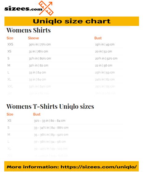 uniqlo size chart